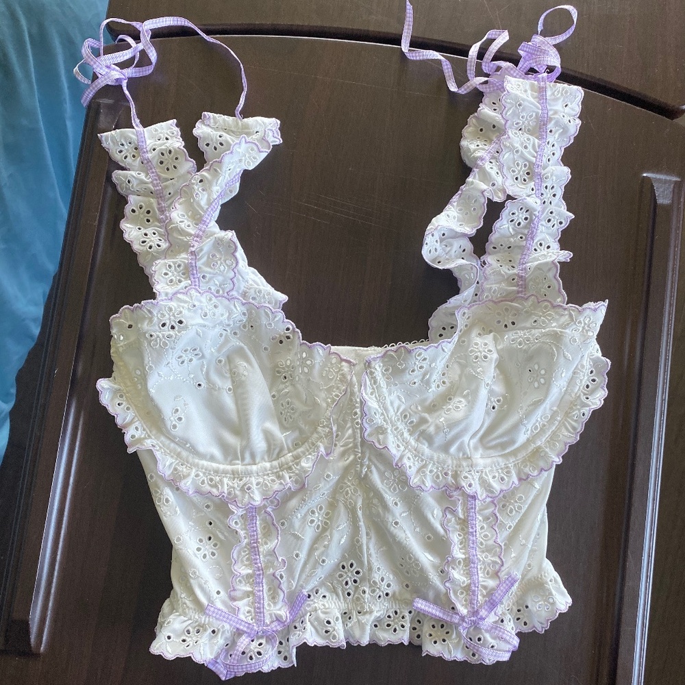 For Love and Lemons Eyelet bustier top